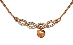 Намисто металеве з елементами зі скла