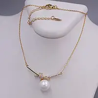 Намисто металеве з пластиковими кульками з елементами зі скла