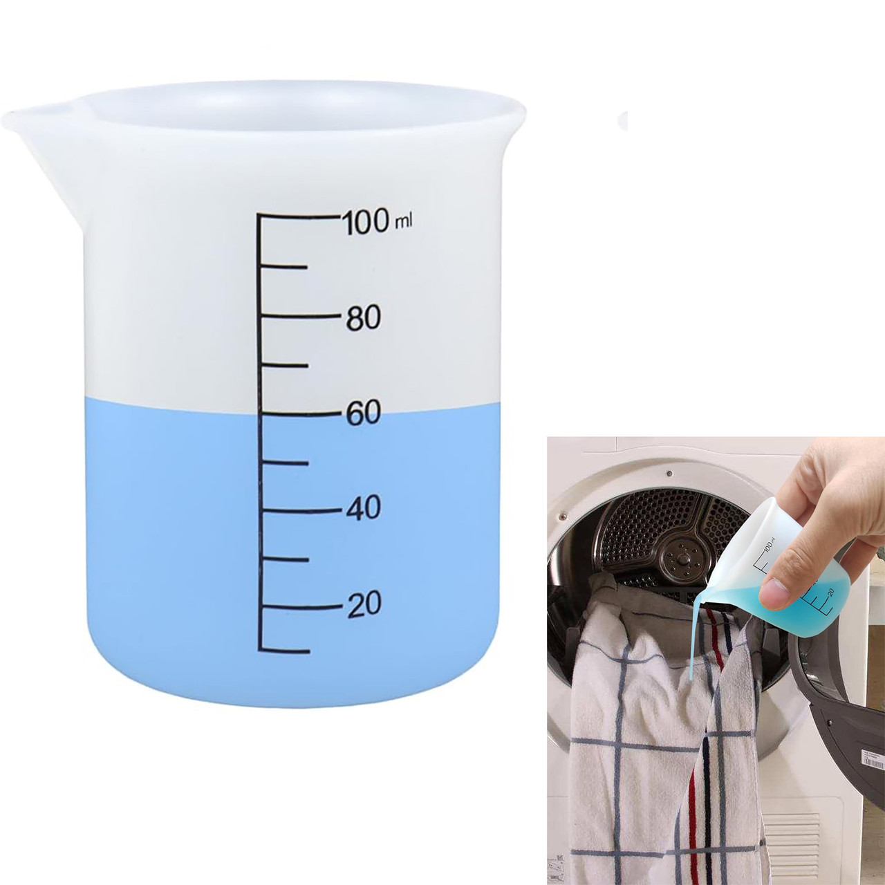 Силіконовий мірний стакан 100 мл з носиком та градуюванням вимірювальна склянка