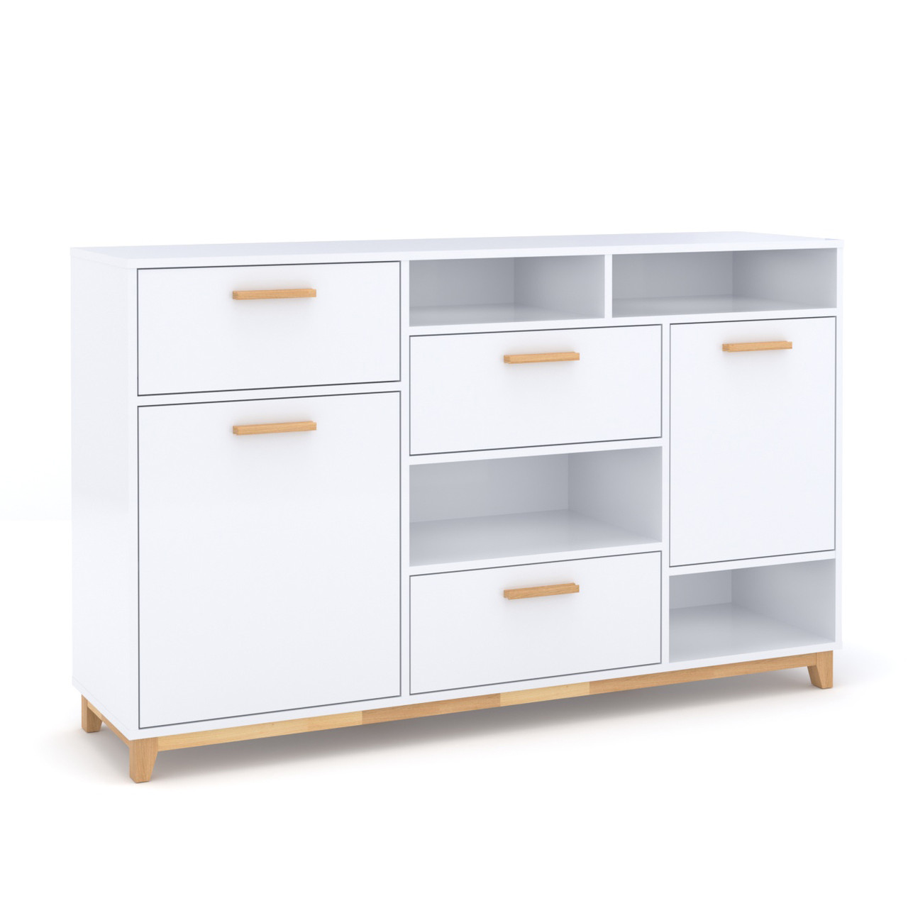 Білий довгий комод 150 см у дитячу кімнату для хлопчика дівчинки в скандинавському стилі ДСП Steka VMV Holding