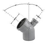 Коліно 110x45+ 50х90°х135 вертикальне TA Sewage, фото 2