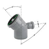 Коліно 110x45+ 50х90°х270 горизонтальне TA Sewage, фото 2