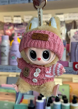 М'яка іграшка брелок Лабубу Fashion Labubu Pop mart з одягом на сумку та рюкзак