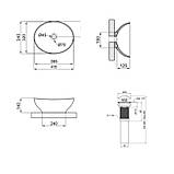 Комплект Qtap Dove: Раковина накладна овальна 410x335x145 мм Matt Black + Донний клапан PU03, фото 2