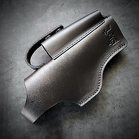 Кобура шкіряна поясна чорна на скобі ФОРТ 14/19 DOT-ARMS (Україна)