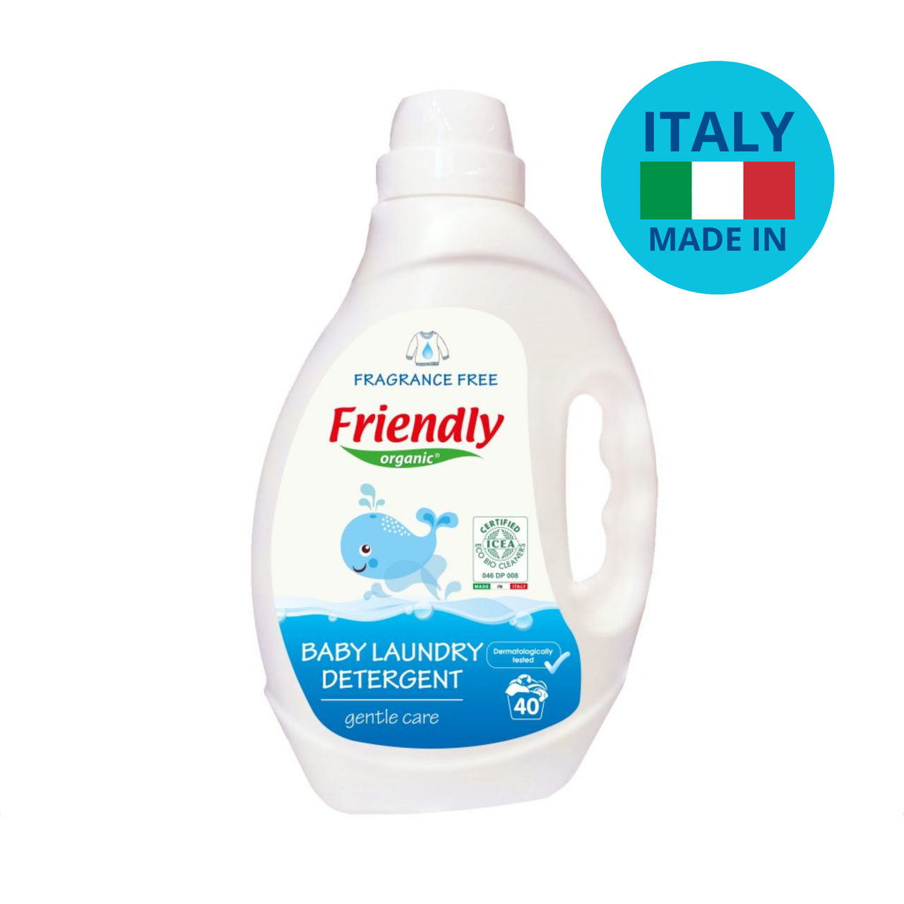 Органічний рідкий пральний порошок Friendly Organic без запаху 2000 мл (40 прань), фото 1