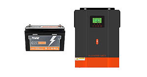 Комплект PowMr з Інвертора 1,6 кВт + Акумулятор LiFePO4 12.8v 100AH (1,28kWh)