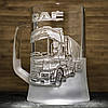 Подарунок водію вантажівки - далекобійнику - Бокал для пива з гравіюванням DAF фура з напівпричепом, фото 2