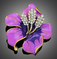 Женская стильная брошка Фиолетовый цветок