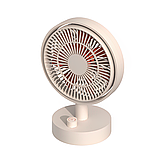 Міні-вентилятор настільний Sothing Plume S2 Desktop Fan з акумулятором (DSHJ-S-2102), Apricot White, фото 2