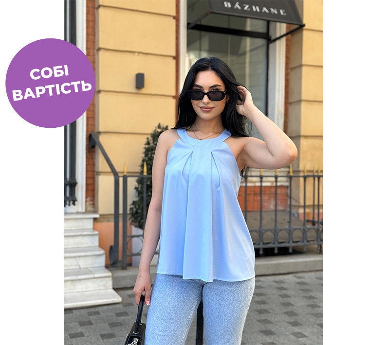 Жіноча блузка без рукавів "Mila" оптом | Батал | Розпродаж моделі, фото 1