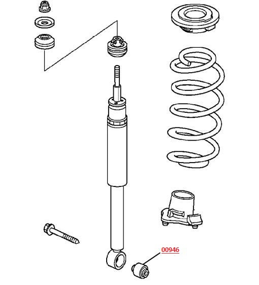 Сайлентблок заднего аммортизатора нижний Honda Civic FN, FK hatchback 2006-2013. (10*31*40) - фото 2 - id-p264701652