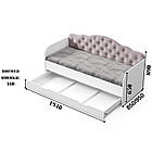 Ліжко Софія, односпальне ліжко з ящиком Sofia на ламелях КОМПЛЕКТ, фото 4