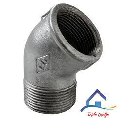 Коліно чавунне оцинковане 1/2" 45° (внутрішнє - зовнішнє)