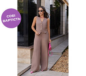 Жіночий костюм двійка жилетка з брюками "Cavin" | Норма | Розпродаж моделі