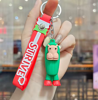 Брелок гумовий Italian Brainrot Кактусині Шимпунзі 6 см зі стрічкою STRIVE 2524