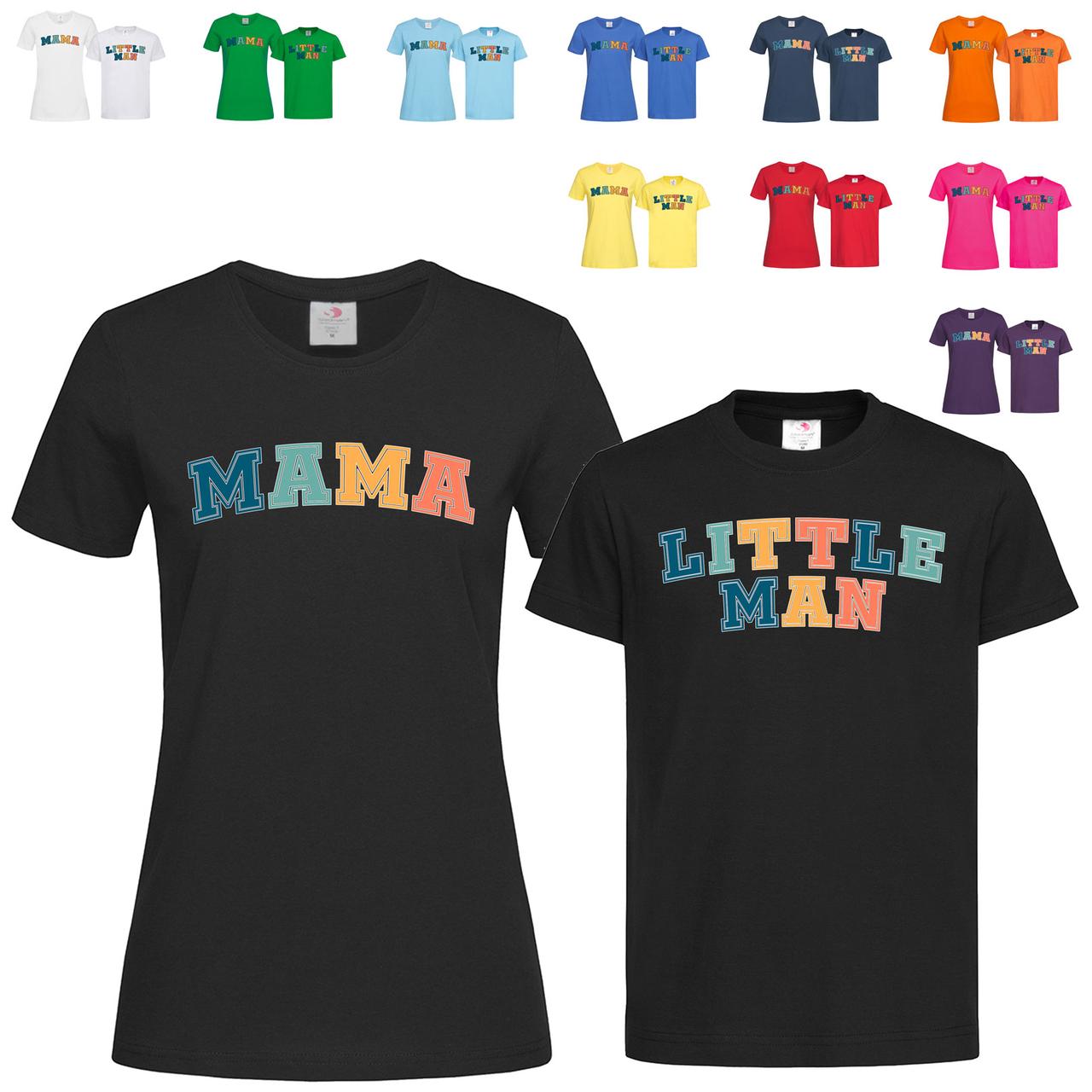 Парні чорні жіноча та дитяча футболки З друком для мами і сина (8-4-8), фото 1