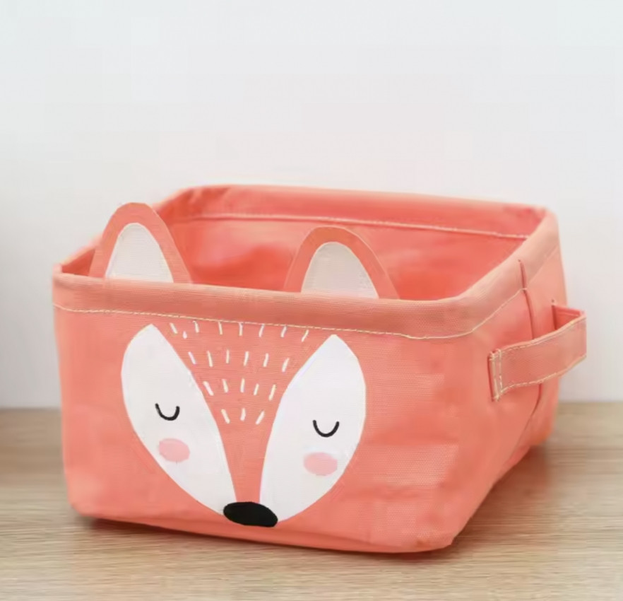 Кошик для іграшок білизни та дрібниць лисичка 16*22*14см, фото 1