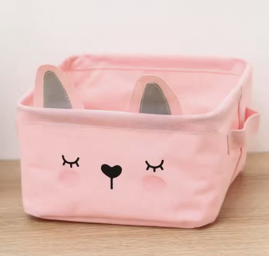 Кошик для іграшок білизни та дрібниць рожевий 16*22*14см, фото 1