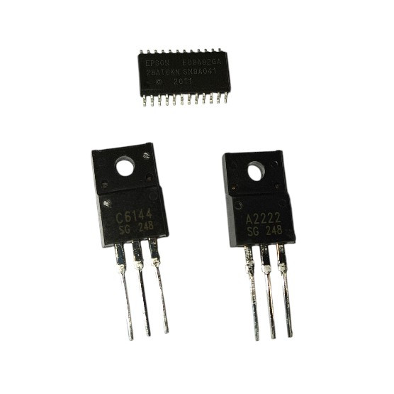 E09A92GA, A2222, C6144 - Мікросхема шифратора та транзистори для ремонту плат Epson комплект