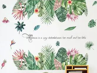 Вінілові наклейки Великі зелене листя папороті (лист 50 х 70 см) Б79-16-AB