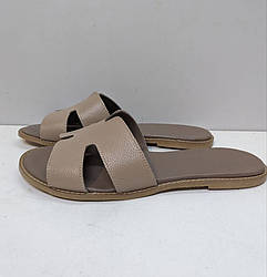 STTOPA Розміри 42-45. Шльопанці великих розмірів шкіряні. 438-4245 Бежеві