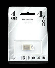 USB-накопичувач флешка на 4Gb 4you 107 Metal series Silver