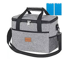 Термосумка Trizand 23842 20 л + 2 акумулятори холоду – сумка-холодильник для пікніка, подорожей, зберігання продуктів