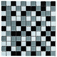 Мозаїка з декоративного скла 298х298х4,5мм Чорно-сіра SW-00002369