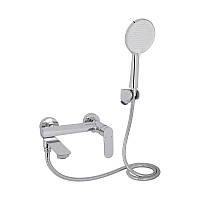 Змішувач для ванни Qtap Evia з поворотним виливом (з душовим гарнітуром) QTEVI260CRM47578 Chrome