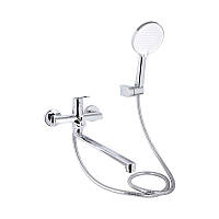 Змішувач для ванни Qtap Evia з довгим поворотним виливом (з душовим гарнітуром) QTEVI260CRM47579 Chrome