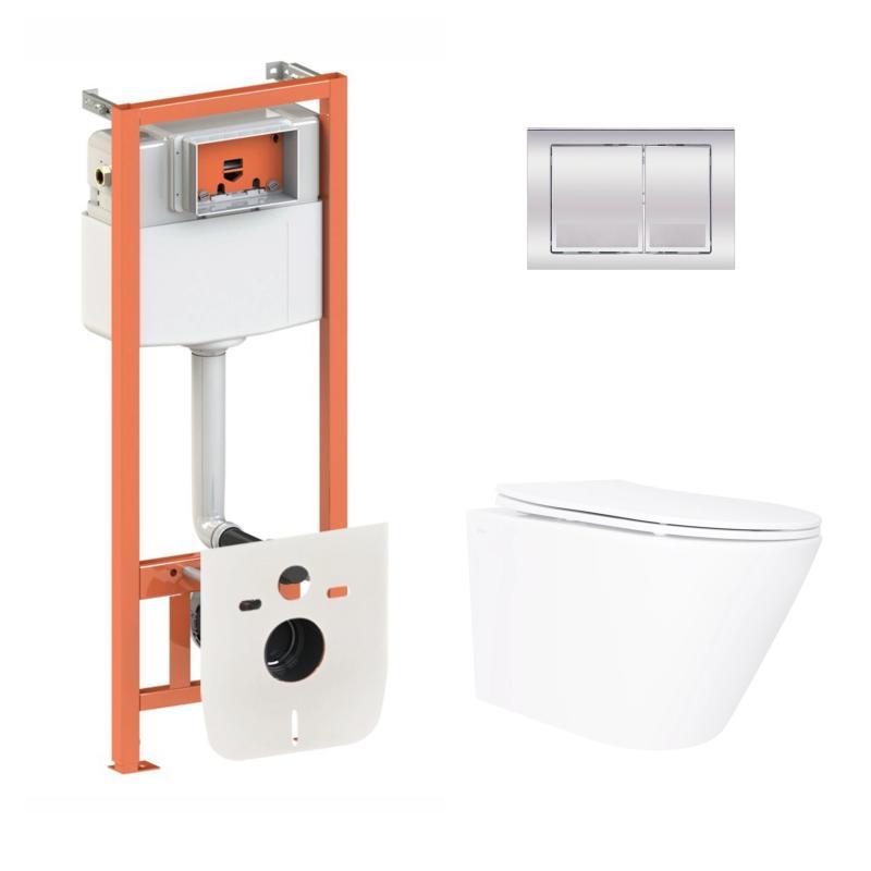 Готове рішення Qtap для ванної кімнати: підвісний унітаз Swan Ultra Quiet 520×360×320 + комплект інсталяції, фото 1