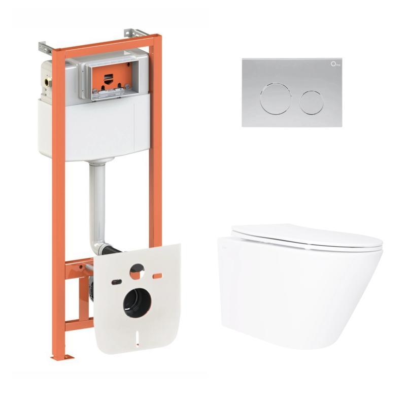 Готове рішення Qtap для ванної кімнати: підвісний унітаз Swan Ultra Quiet 520×360×320 + комплект інсталяції, фото 1