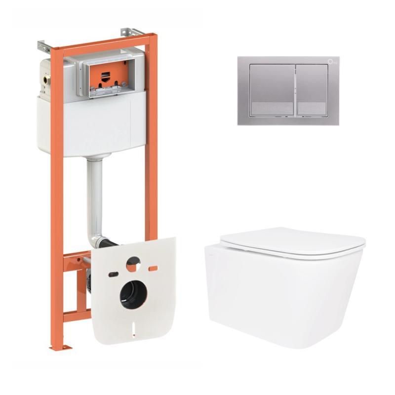 Готове рішення Qtap для ванної кімнати: підвісний унітаз Crow Ultra Quiet 520×360×290 + комплект інсталяції, фото 1