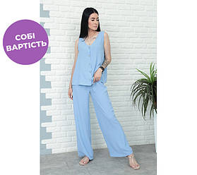 Літній костюм зі штанами палаццо "Stellar" оптом | Норма і батал | Розпродаж моделі