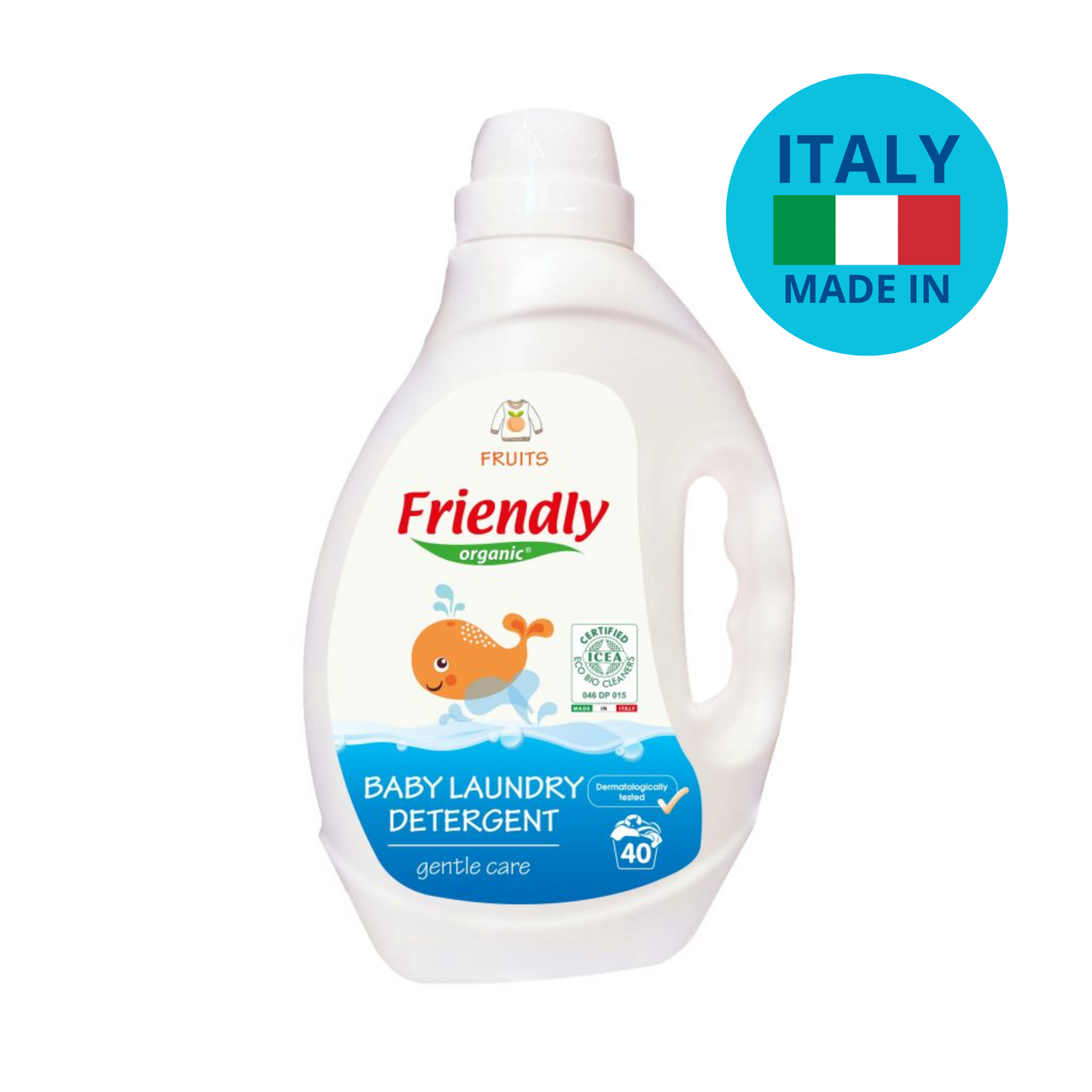 Органічний рідкий пральний порошок Friendly Organic фрукти 2000 мл (40 прань)