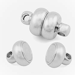 Замок магнітний Куля сплюснута 7 мм Платина 1 шт.