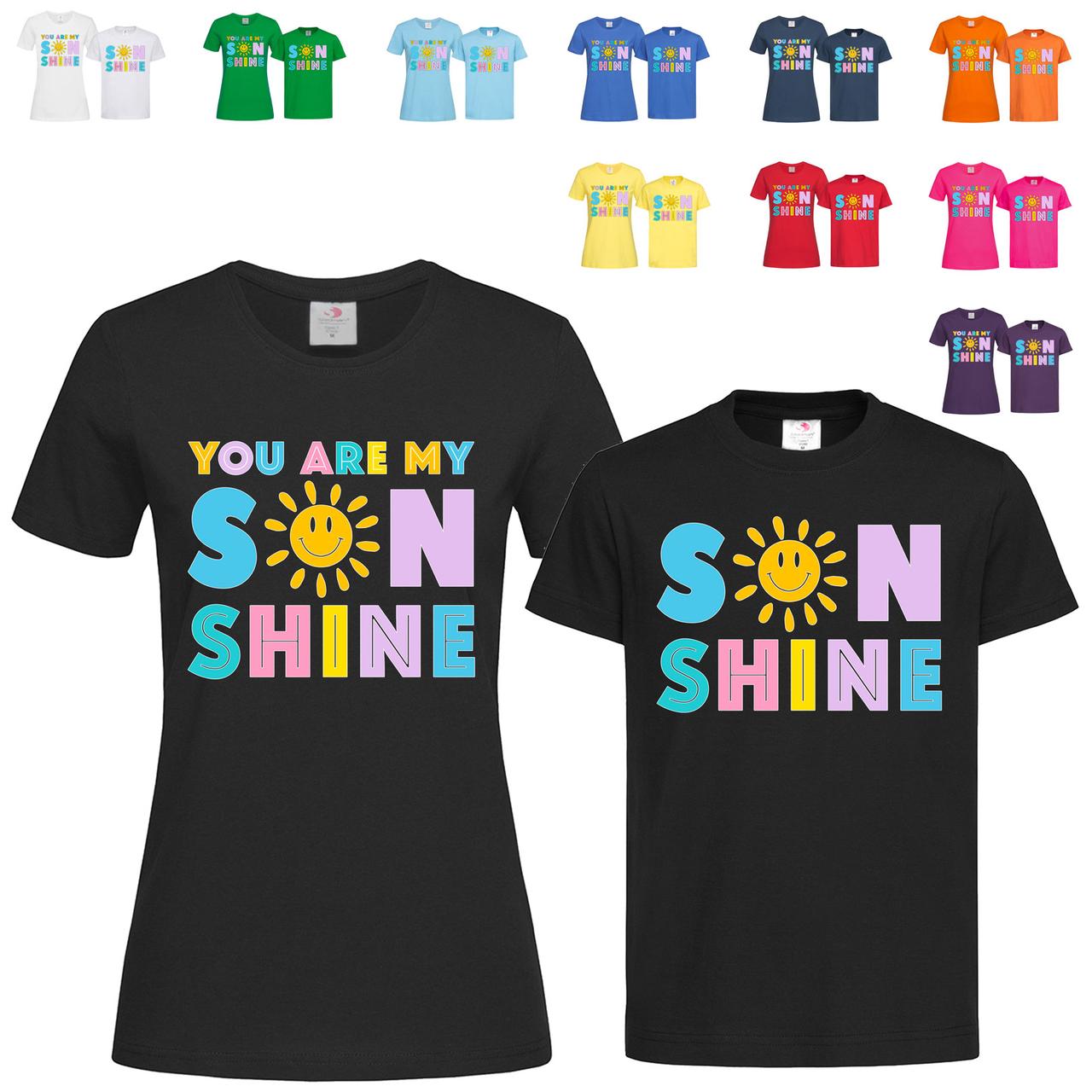 Парні чорні жіноча та дитяча футболки Принт для мами і сина (8-4-10), фото 1