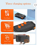 Повербанк із сонячною зарядкою та динамо генератором (7 панелей) SANDBERG протиударний корпус, фото 6