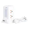 Мережевий фільтр подовжувач 4.8 м з лампою на 6 універсальних розеток 2 USB, 1 Type-C, бездротова зарядка Lugi, фото 2