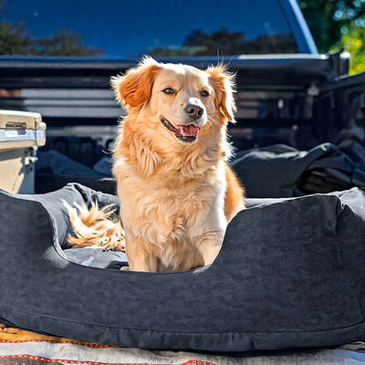 Теплий диван лежанка матрац з повітряною подушкою для домашніх тварин собак 79х58х22 см Насос захисний чохол