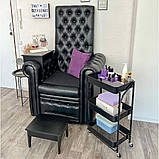 Етажерка мобільна триярусна універсальна з металу 46,5х29х77,5см Чорна SW-00002099, фото 8