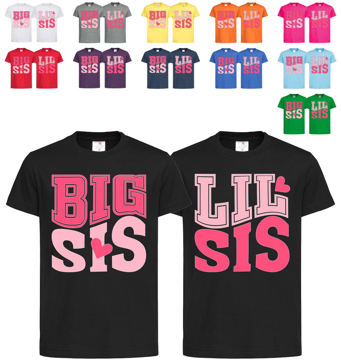 Парні чорні дитячі футболки З принтом для сестер (8-5-6), фото 1