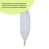 Дзеркальний декор акриловий самоклеючий Перо срібло, 6шт (D) SW-00002505, фото 2