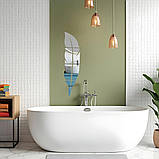 Дзеркальний декор акриловий самоклеючий Перо срібло, 6шт (D) SW-00002505, фото 6