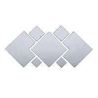 Дзеркальний декор акриловий самоклеючий срібло, 7шт (D) SW-00002508