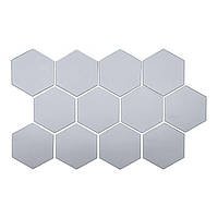 Дзеркальний декор акриловий самоклеючий 150*175мм срібло,12шт (D) SW-00002514