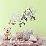 Дзеркальний декор акриловий самоклеючий Метелики срібло,25шт (D) SW-00002521, фото 5