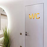 Дзеркальний декор акриловий самоклеючий WC золото, 3шт (D) SW-00002525, фото 6