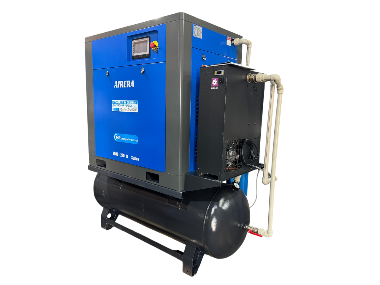 Компресор гвинтовий Rotorcomp Airera LGCD-22 D 22 кВт 5 в 1 ресивер 500л, осушка, фільтра, фото 1